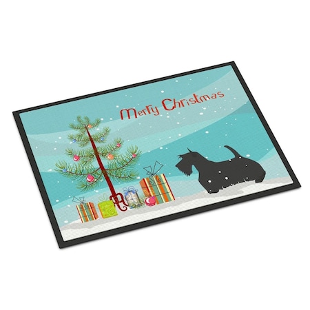Carolines Treasures Scottish Terrier Merry Christmas Tree Indoor or Outdoor Mat, 24 x 36 BB2987JMAT